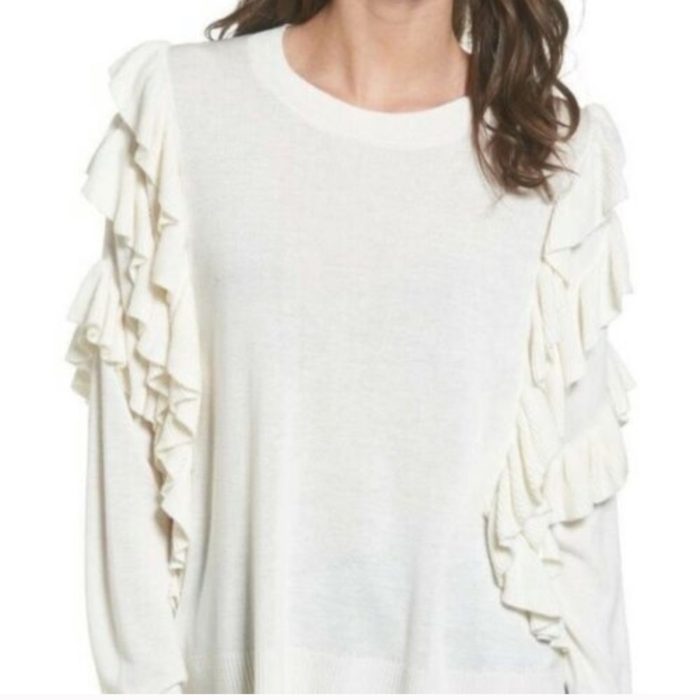 3 for $25 BP Ivory Ruffle Sweater
